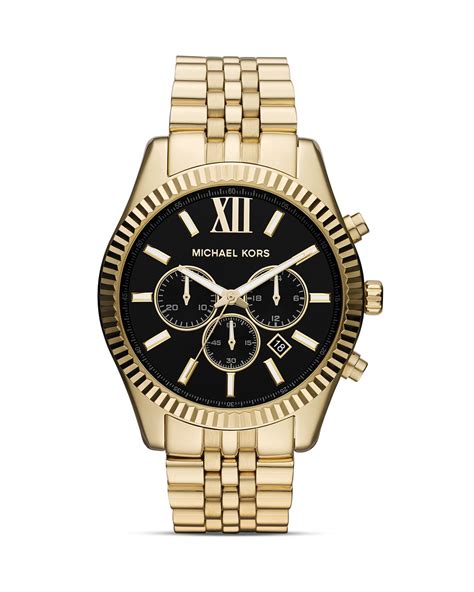 michael kors large lexington watch gold|Michael Kors chronograph watch.